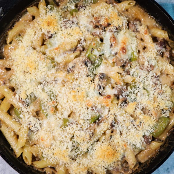 Philly Cheesesteak Pasta Skillet | Ground Beef Recipe | Cook with Kerry